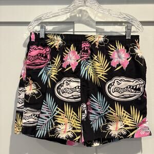 Florida Gators Swim Trunks Men Medium Black FOCO Neon Floral Shorts UF‎